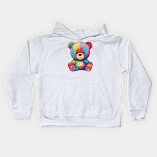 Cute Teddy Bear in Funky Colors Kids Hoodie